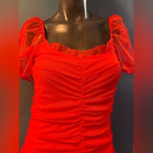 H&M Bright Red Body-con red small